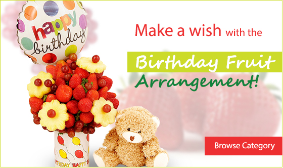 Make a wish with the birthday fruit arrangement!