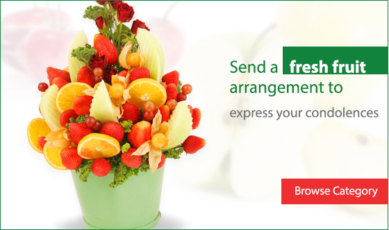 Send a fresh fruit arrangement to express your condolences.